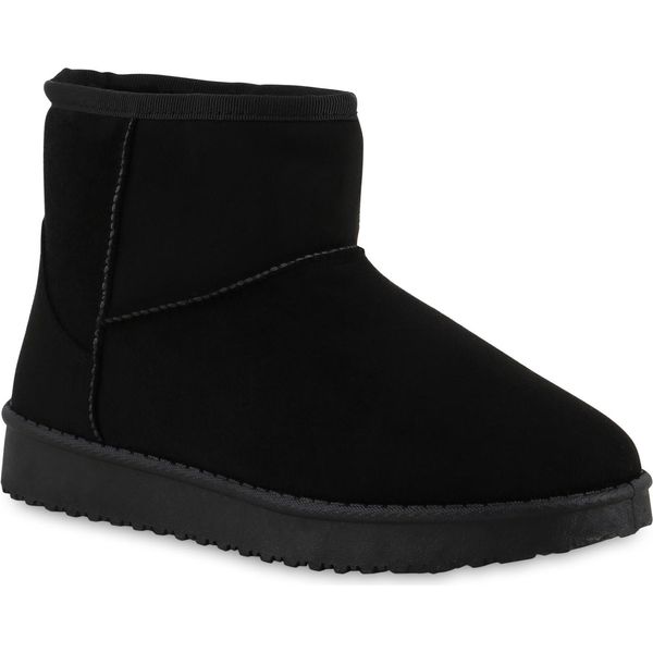 Van Hill Donna Stivali Invernali Foderati Caldi Stivaletti Scarpe Con Suola Battistrada 840090, Colore: Nero, Taglia: 37-image