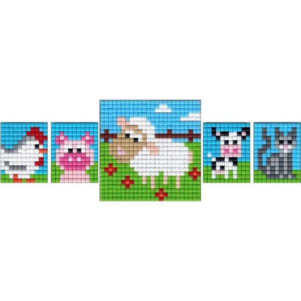 Pracht Creative Hobby Pixel Craft Set 18 Pollo, Maiale, Mucca, Gatto, Pecora-image