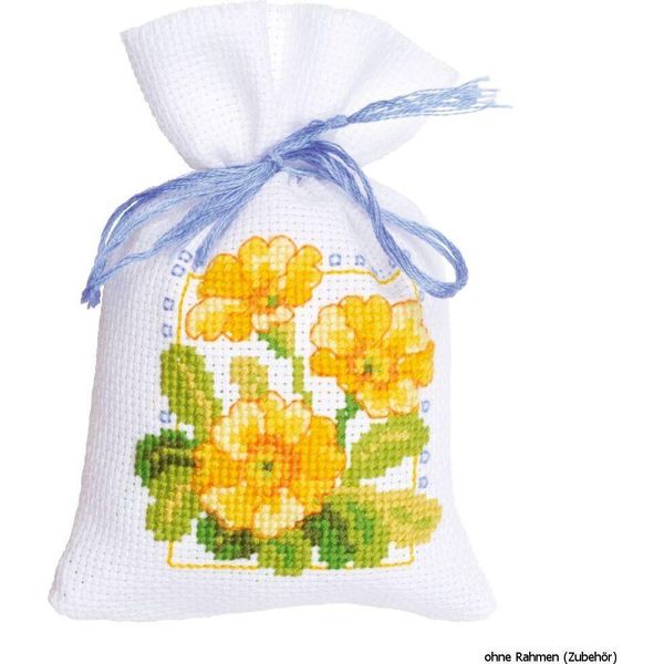 Vervaco Bustina Di Erbe Vervaco "Fiori Di Primavera"", Set Di 3, Modello Di Conteggio"-image