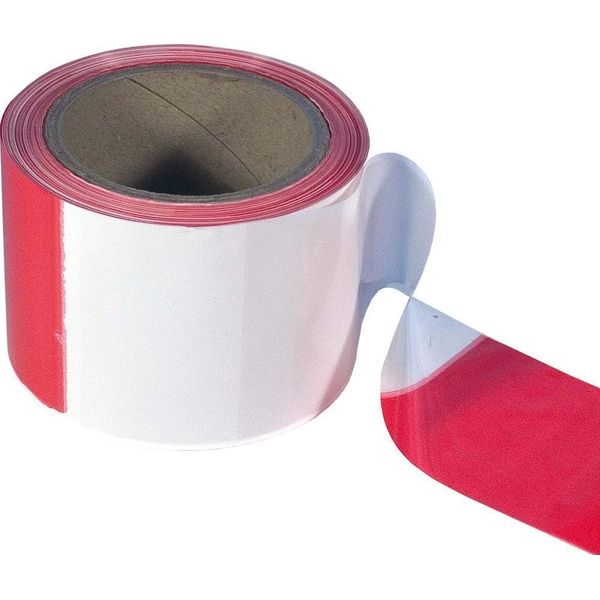 Nastro Barriera Rosso/Bianco 80Mmx100M Ad Anello-image