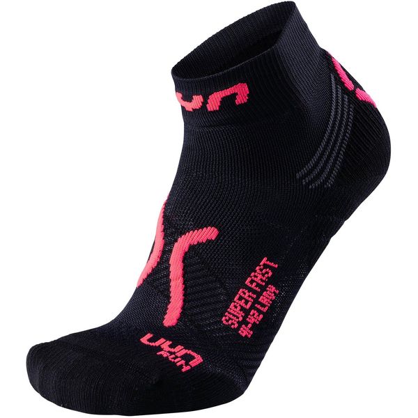 Uyn Calzini Da Corsa Super Veloci Donna Nero Corallo Fluo Taglia 41-42-image
