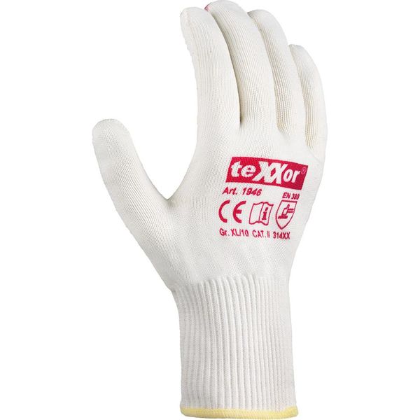 Texxor Guanto In Maglia Fine Cotone/Nylon Beige/Rosso Brufoli-10-image