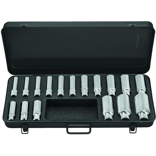 Set Di Chiavi A Bussola, A 6 Punte, 17 Pezzi, 12,5 Mm (1/2"): 10-32 M"-image