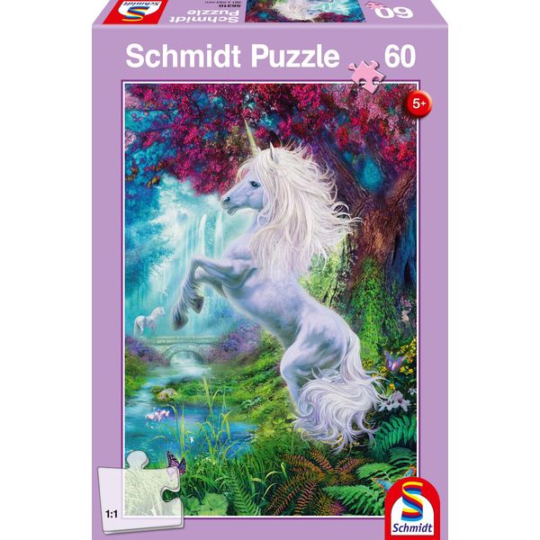 Schmidt Puzzle Unicorno In Un Giardino Incantato 60 Pezzi-image