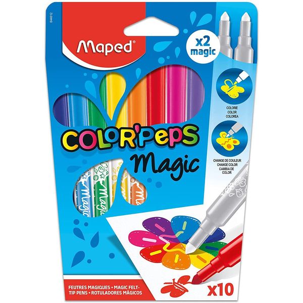 Maped 844612 Penne In Fibra Maped Color'peps Magic, Confezione Da 10 Pz-image