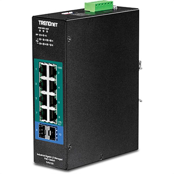 Trendnet TI-PG102I Trendnet Switch 10-Port Industrial Gbit Poe+ L2 Metall IP30-image