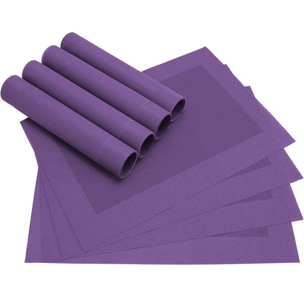 Tovaglietta Borda 8 Pezzi Viola Viola Tovaglietta Come Decorazione Della Tavola-image