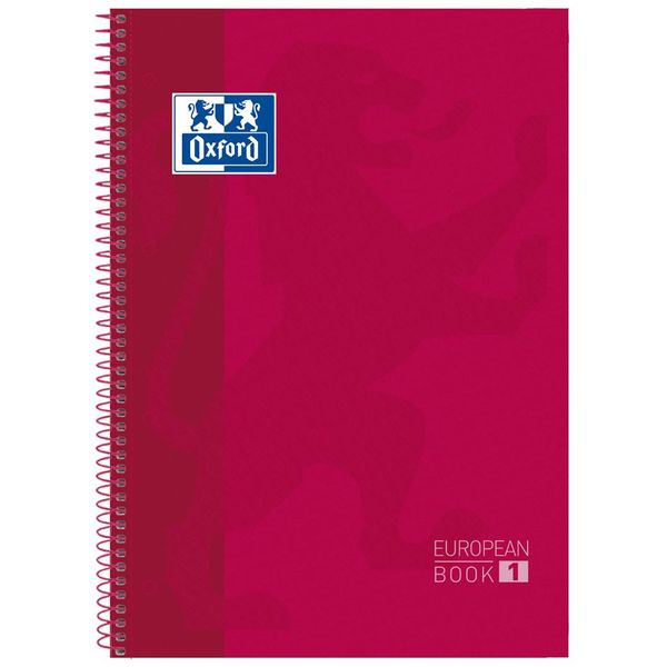 Oxford Collegeblock European Book 1 Din A4+ Kariert Rot 80 Blatt-image