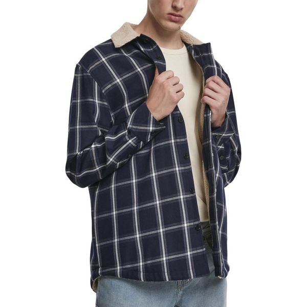 Urban Classics - Sherpa Giacca Di Flanella Foderata Navy - S-image