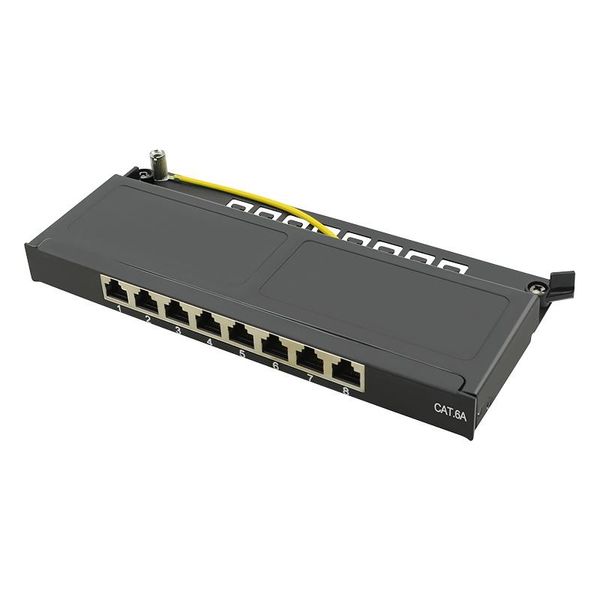 Logilink Professional NP0064B Logilink Mini Patch Panel Cat.6A, 8 Porte, Nero, 0,5 U-image