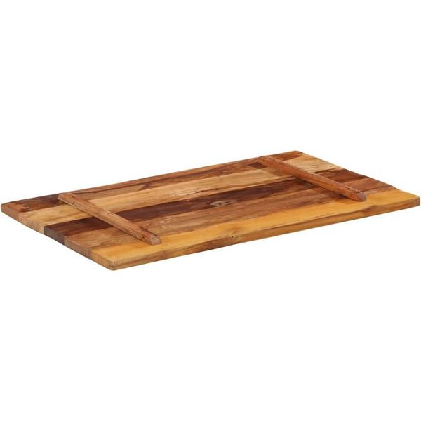 Piano Del Tavolo Rettangolare 60X100 Cm 25-27 Mm In Legno Massiccio Di Recupero-image
