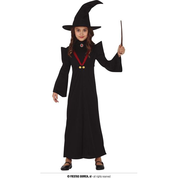 Studenti Magici Costume Di Halloween Ragazzo Strega Cappello Magico Cappello Bambini Ruolo Festa Magia Creatività Festiva Scolaretta Congrega Spaventosa Cena Avventura, Taglia: 110/116 Colore: Nero-image