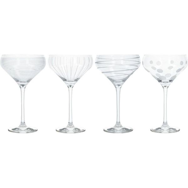 Mikasa - Bicchiere Per Tostatura Cocktail, 290 Ml, 4 Pezzi, Klarglas, Silber, 400 Ml, 4 Pezzi-image
