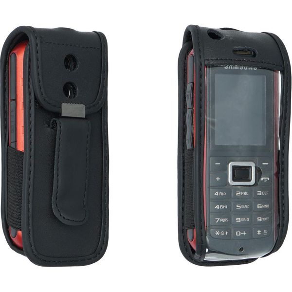 Caseroxx Custodia In Pelle Con Clip Da Cintura Compatibile Con Samsung GT-B2100 In Vera Pelle, Custodia Con Clip Da Cintura E Finestra Di Visualizzazione-image