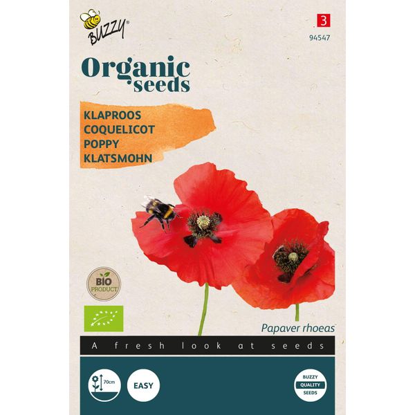 Buzzy Papavero Da Seta Biologico - Semi Biologici - Circa 0,25 Gr | Buzzy_94547-image