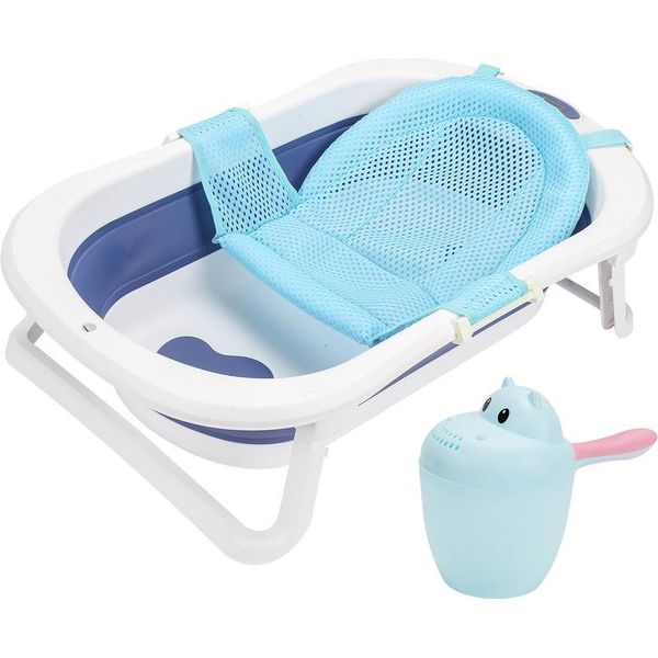 Fiqops Vaschetta Da Bagno Per Bambini Vaschetta Da Bagno Per Bambini Con Piedini Antiscivolo Pieghevole Per Il Bagnetto-image