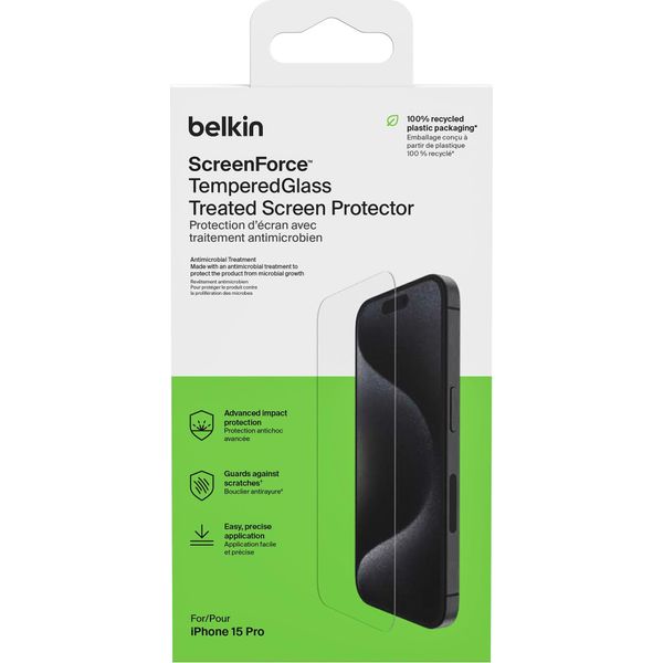 Belkin Screenforce Tempered Gl. Antibatterico Iphone 15 Pro OVA137ZZ-image