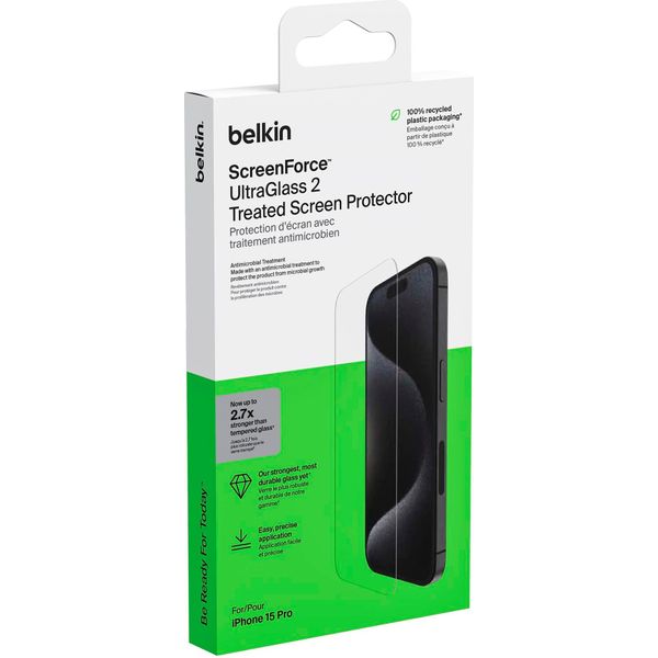 Belkin Screenforce Ultraglass2 Antibatterico Per Iphone 15 Pro Ova133Zz-image
