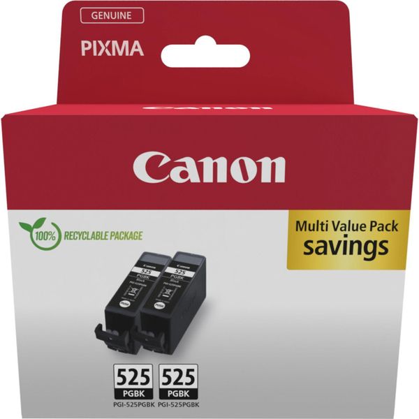 Canon PGI-525PGBK Twin Pack - Confezione Da 2 - 19 Ml - Nero - Originale - Serbatoio D'inchiostro - Per Pixma Ip4950, Ix6550, MG5250-image