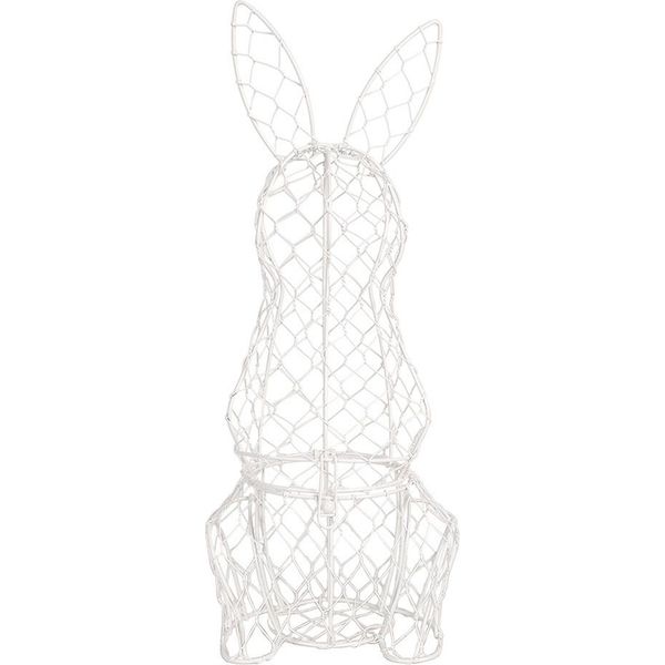 Clayre & Eef Cestino Per Uova Di Coniglio 39 Cm In Metallo Bianco-image