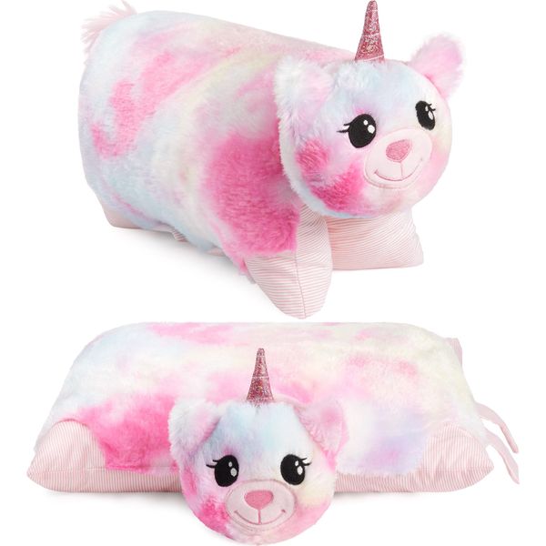 Brubaker Cuscino Unicorno - Peluche E Cuscino 2 In 1 - 40 X 30 Cm Cuscino Unicorno - Cuscino In Peluche, Colorato-image