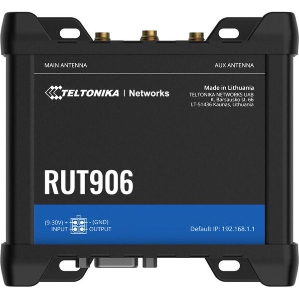 Teltonika RUT906 - Router Wireless - Switch Wwan A 3 Porte - RS-232, RS-485 2,4 Ghz - 4G, 2G, 3G - Montaggio Su Guida Din-image