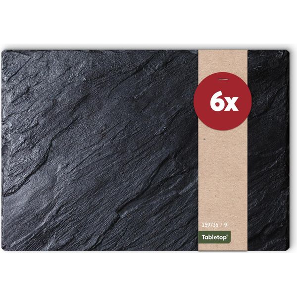 Set Di 6 Tovagliette Lavabili Effetto Ardesia Effetto Pietra-image