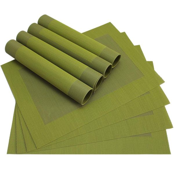 Tovaglietta Borda 8 Pezzi Verde Oliva Tovaglietta Come Decorazione Da Tavola-image