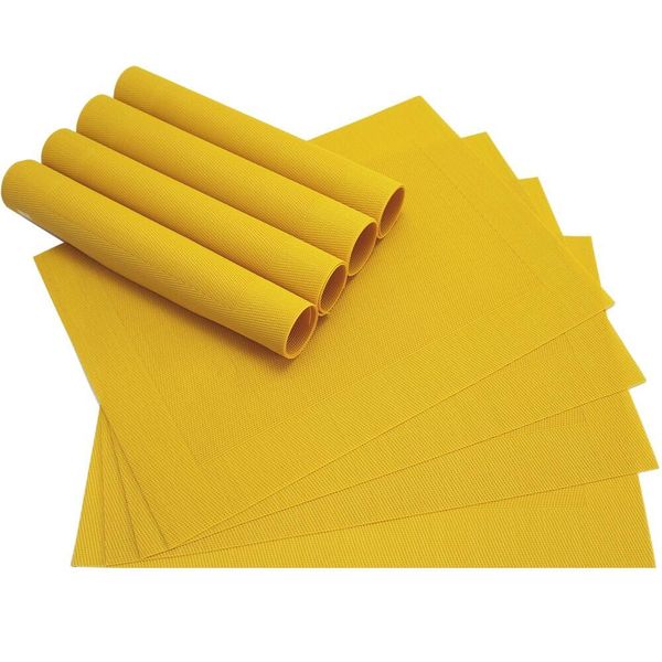 Tovaglietta Borda 8 Pezzi Giallo Tovaglietta Come Decorazione Della Tavola-image