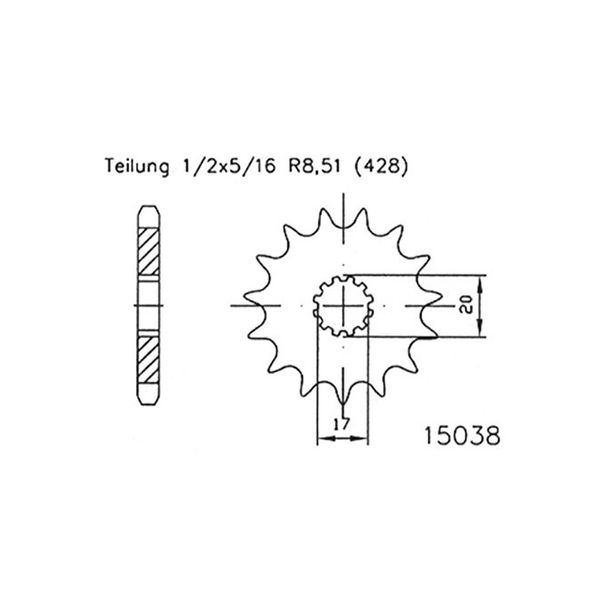 Pignone Esjot "15038"" 428, Acciaio 13 Denti"-image
