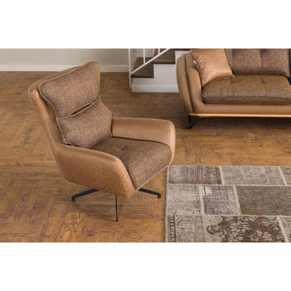 Lusso Mobili Soggiorno Marrone Design Poltrona Alta Qualità Poltrona Moderna Imbottita Seduta Poltrona-image