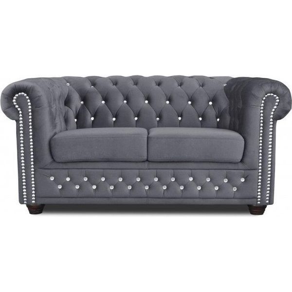 Divano Chesterfield 2 Posti York Blink Cristalli Divano Imbottitura Divani Divani Nuovo-image