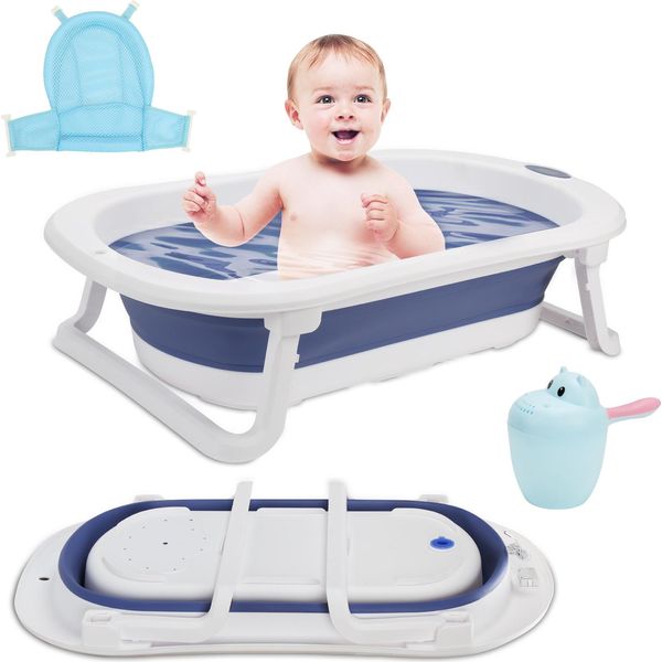 Tolletour Bagnetto Pieghevole 83Cm Bagnetto Antiscivolo Per Bambini, Blu-image