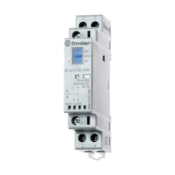 Finder 22.32.0.230.1520 Contattore 1 Contatto Na, 1 Contatto Nc 230 V/Dc, 230 V/Ac 25A 1Pz.-image