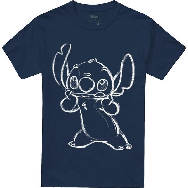 Lilo & Stitch - T-Shirt Sketch Uomo/Donna Unisex TV19860 (Xxl) (Navy)-image