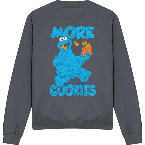 Sesame Street - Felpa "More Cookies"" Per Uomo/Donna Unisex TV19944 (L) (Carbone)"-image