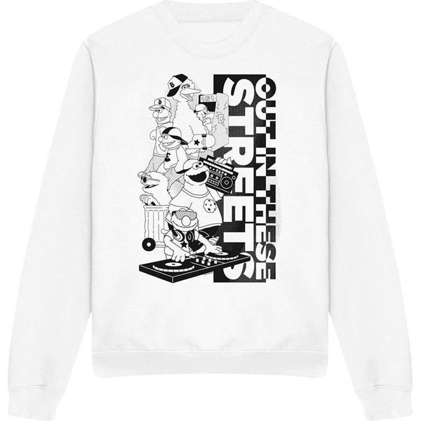Sesame Street - Felpa "Out In These Streets"" Per Uomo/Donna Unisex TV20009 (Xl) (Bianco)"-image