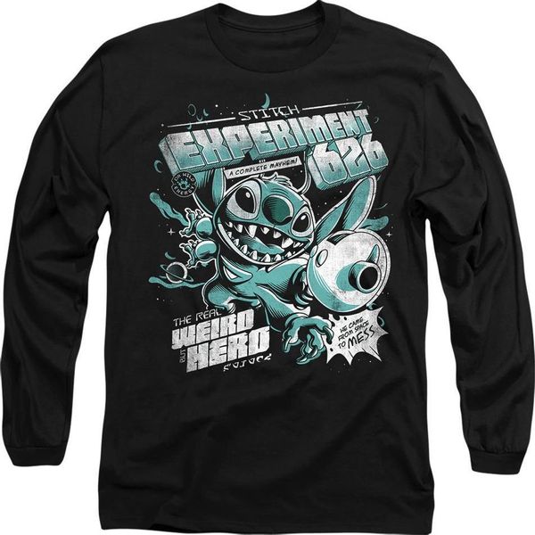 Lilo & Stitch - Maglietta "Experiment 626"" Per Uomo/Donna Unisex A Maniche Lunghe TV19894 (Xxl) (Nero)"-image