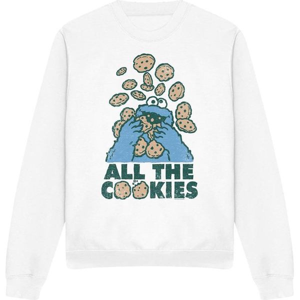 Sesame Street - Felpa "All The Cookies"" Per Bambini/Ragazzi Unisex TV20049 (M) (Weiß)"-image