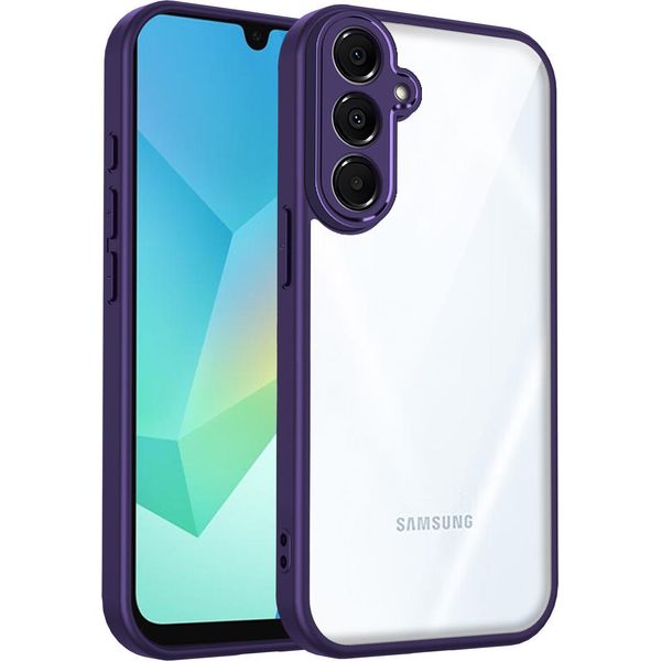Custodia Per Samsung Galaxy A15/A15 5G Cover Posteriore Trasparente Con Cornice In Tpu, Antiurto Viola-image
