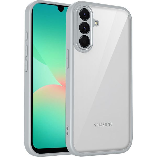 Custodia Per Samsung Galaxy M36/F36 Cover Posteriore Trasparente Con Cornice In Tpu, Antiurto Grey-image