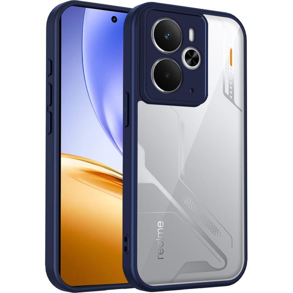 Custodia Per Realme 14/Realme 14T Cover Posteriore Trasparente Con Cornice In Tpu, Antiurto Blu-image