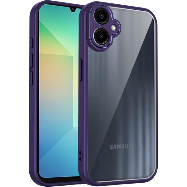 Custodia Per Samsung Galaxy A06/A06 5G Cover Posteriore Trasparente Con Cornice In Tpu, Antiurto Viola-image