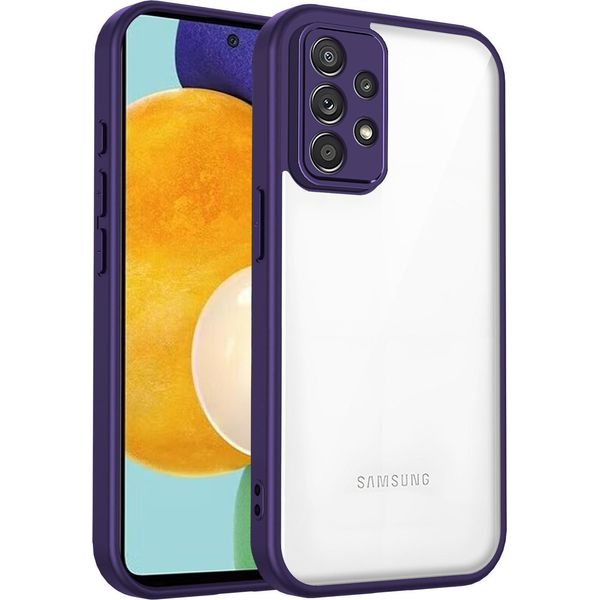 Custodia Per Samsung Galaxy A53 5G Cover Posteriore Trasparente Con Cornice In Tpu, Antiurto Viola-image