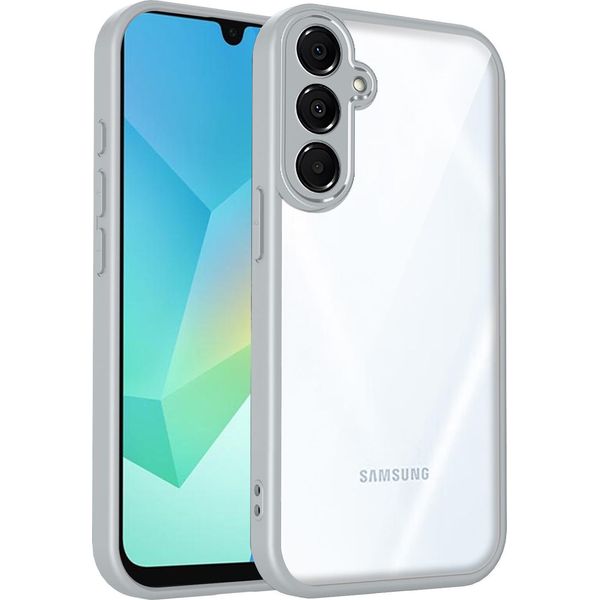 Custodia Per Samsung Galaxy A05S/F14 4G Cover Posteriore Trasparente Con Cornice In Tpu, Antiurto Grigio-image