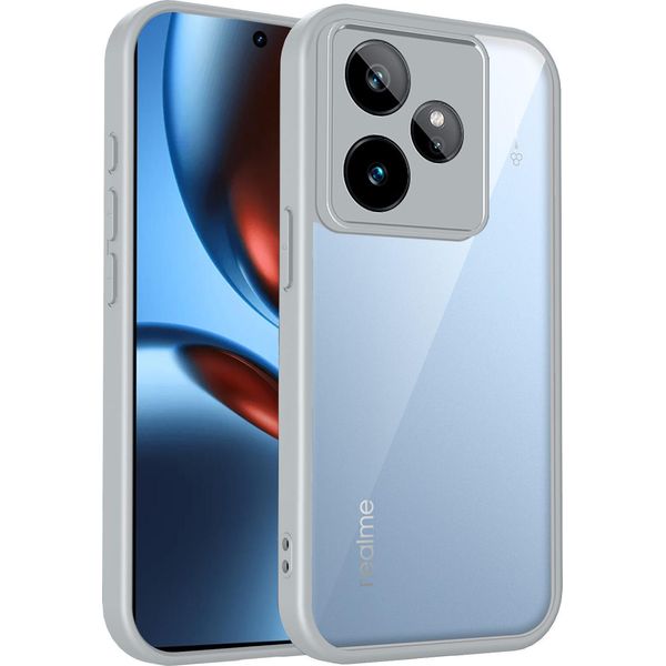 Custodia Per Realme Gt 6/Realme Gt 6T/Realme Gt Neo6/Realme Gt Neo6 Se Cover Posteriore Trasparente Con Cornice In Tpu, Antiurto Grigio-image