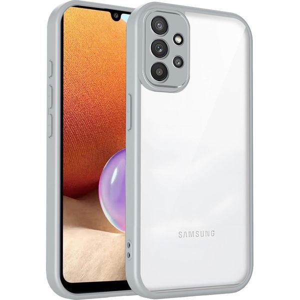Custodia Per Samsung Galaxy A13 4G Cover Posteriore Trasparente Con Cornice In Tpu, Antiurto Grigio-image