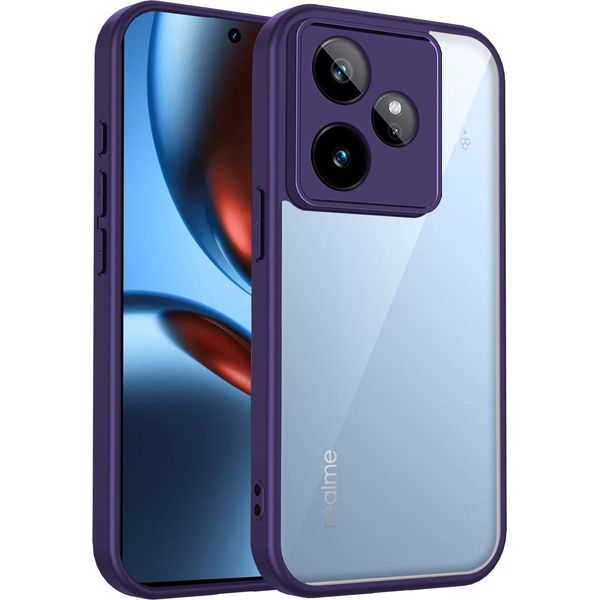 Custodia Per Realme Gt 6/Realme Gt 6T/Realme Gt Neo6/Realme Gt Neo6 Se Cover Posteriore Trasparente Con Cornice In Tpu, Antiurto Viola-image
