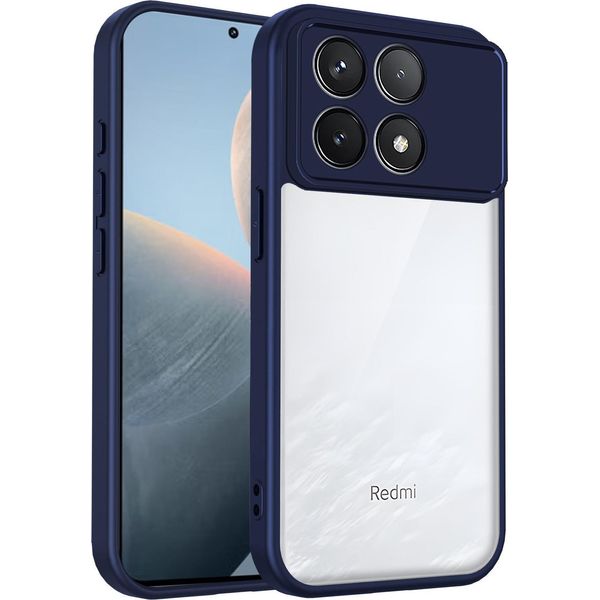 Custodia Per Xiaomi Poco F6 Pro/Redmi K70/K70 Pro Cover Posteriore Trasparente Con Cornice In Tpu, Antiurto Blu-image
