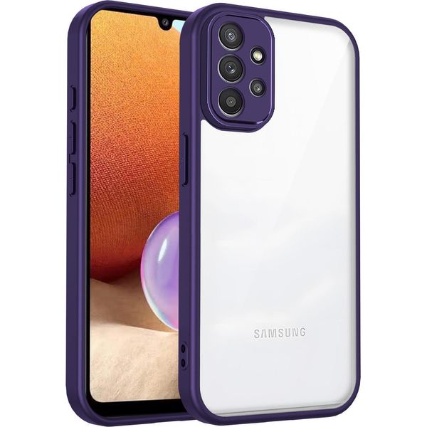 Custodia Per Samsung Galaxy A32 5G/M32 5G Cover Posteriore Trasparente Con Cornice In Tpu, Antiurto Viola-image